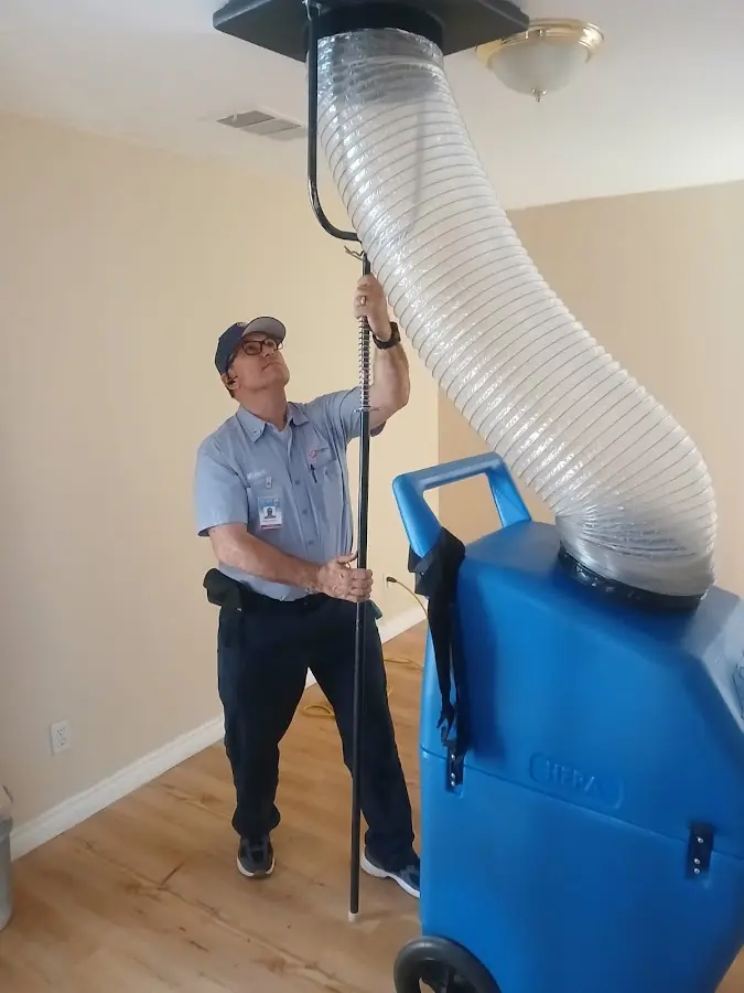Mini Split Installation technician using HEPA equipment in Skokie